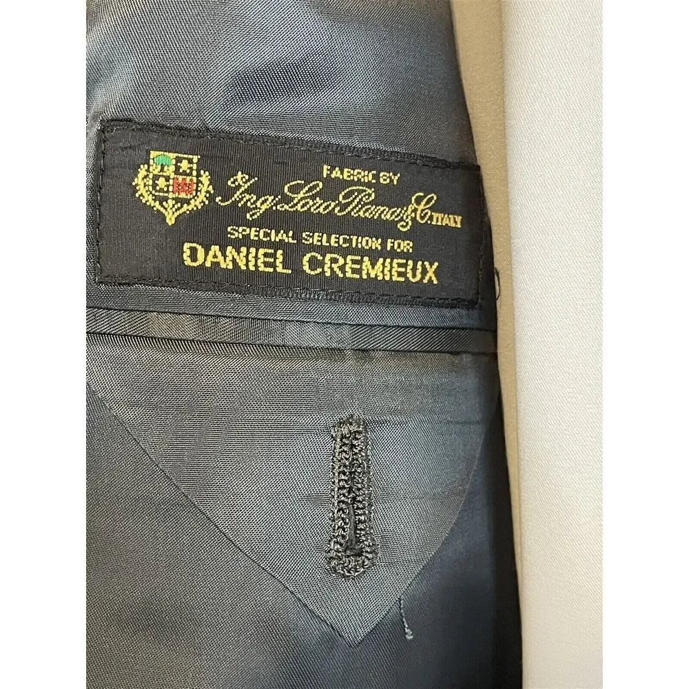 Daniel Cremieux 48R USA MADE‎ Loro Piana Wool Gray Windowpane 3Btn Blazer Jacket